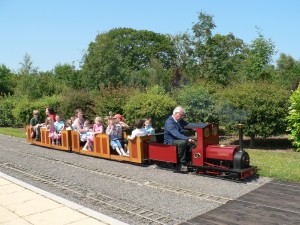 Miniature steam railway in cottage grounds